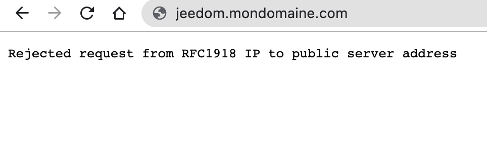 Rejected request from RFC1918 IP to public server address