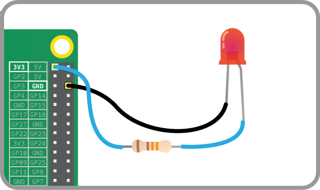DEL branchée directement sur le GPIO
