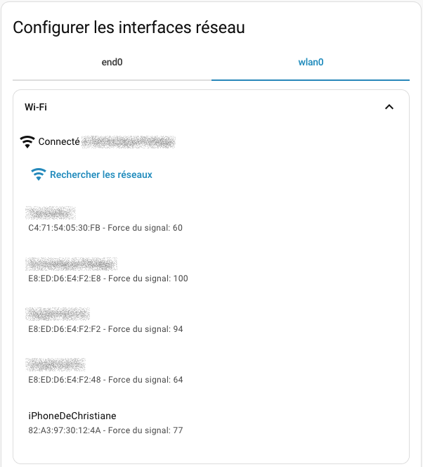 Configuration Wi-Fi