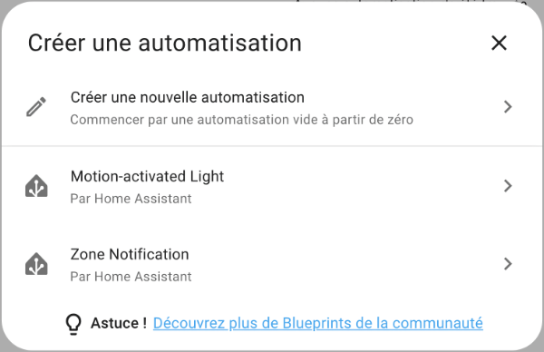 Créer une automatisatin vide