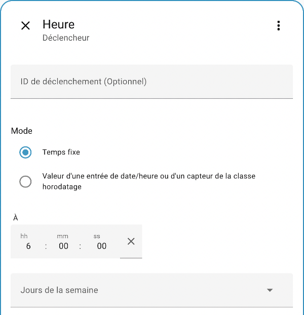 Déclencheur avec une heure