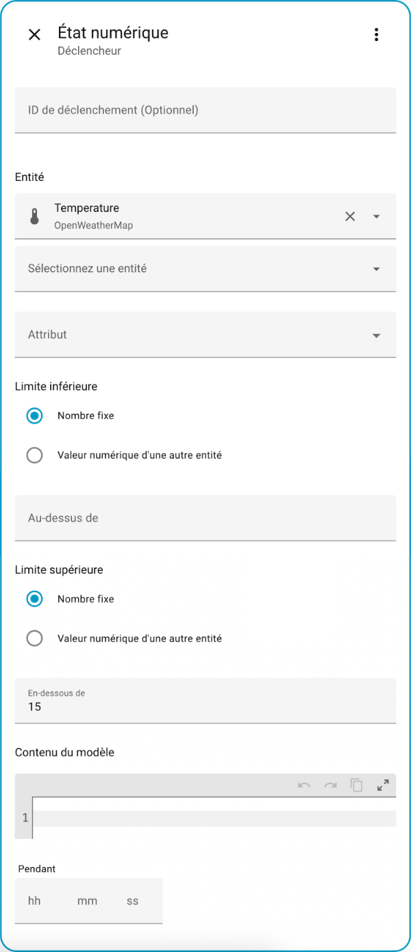 Déclencheur OpenWeatherMap
