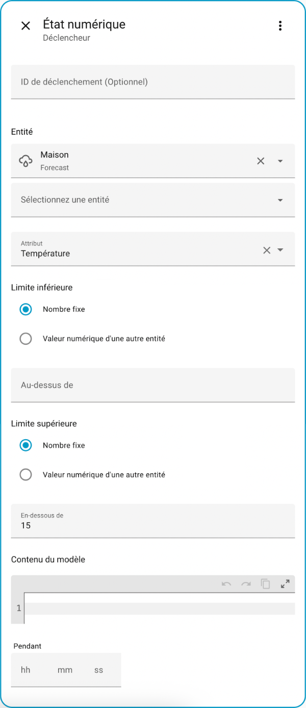Déclencheur weather