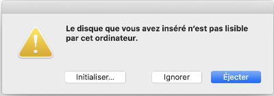 Le disque que vous avez inséré n’est pas lisible par cet ordinateur.