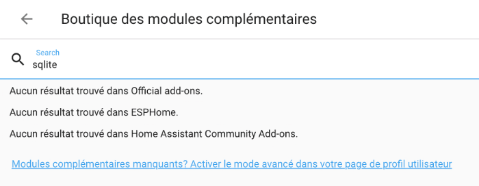 Module complémentaire non disponible