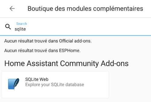 Module complémentaire SQLite Web