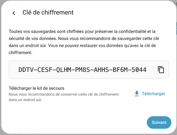 Clé de chiffrement