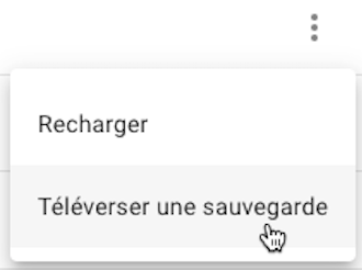 Téléverser une sauvegarde