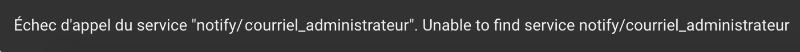 Échec d'appel du service