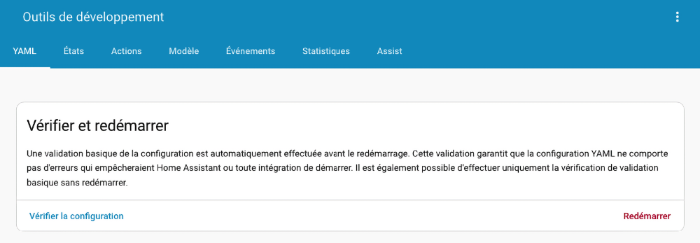 Validation de la configuration