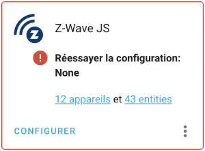 Tuya Échec de la configuration
