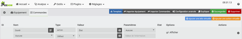 Commande Ouverte