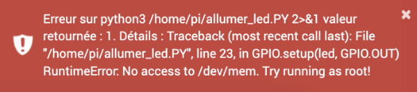 RuntimeError: No access to /dev/mem Try running as root!