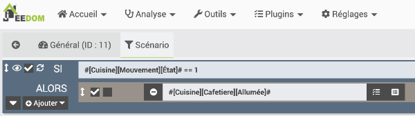 Allumer cafetière s'il y a du mouvement