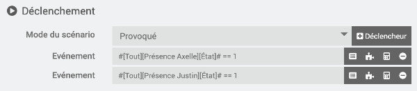 Deux déclencheurs