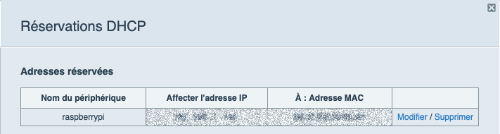 Adresse statique pour Raspberry Pi