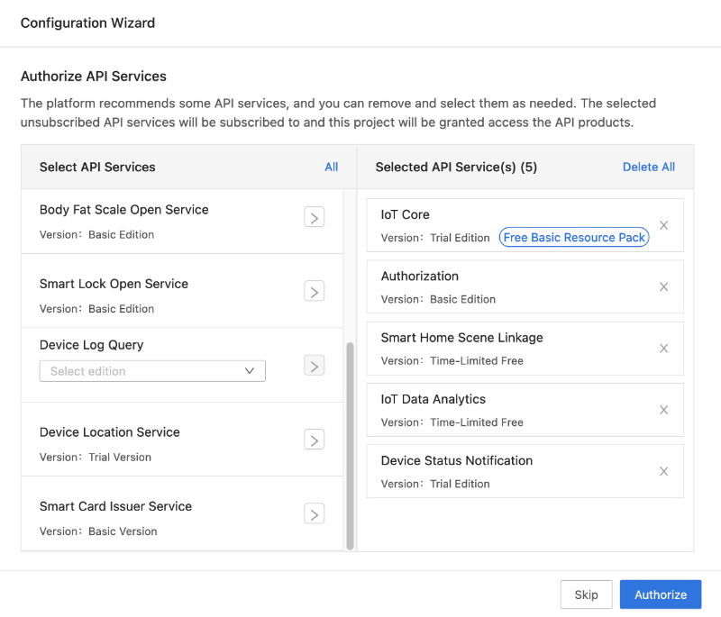 Authorize API Services