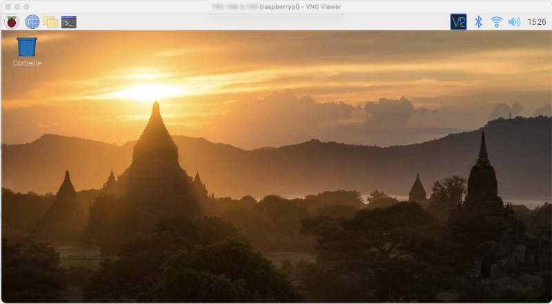 Écran du Raspberry Pi dans VNC Viewer